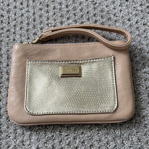 Express Tan and Gold Luxe Clutch